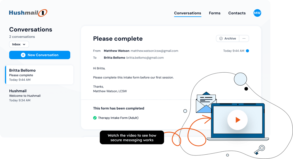 Send secure messages without changing your email address